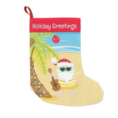 Santa Claus At The Beach Custom Christmas Stocking