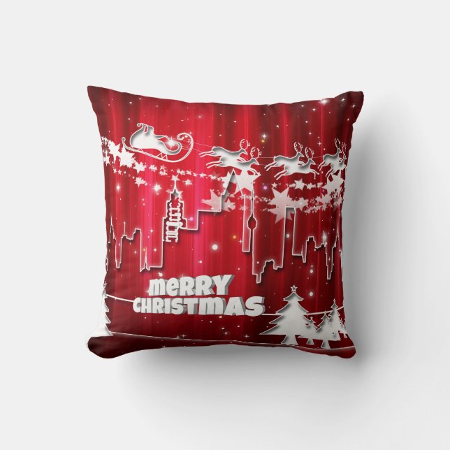 Santa Claus at work Throw Pillow (Front)