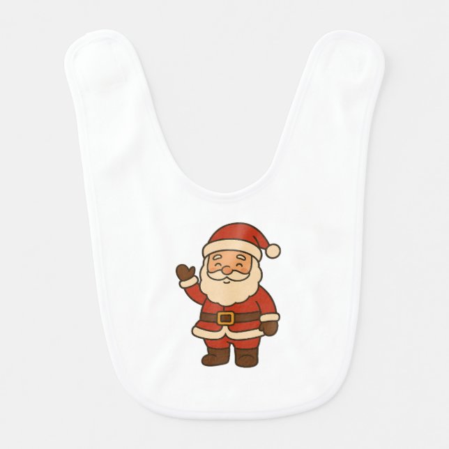 Santa Claus Baby Bib | Cute Christmas Bib for Babi (Front)