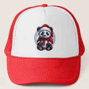 Santa Claus Baby Panda Christmas Trucker Hat