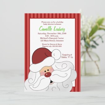 SANTA CLAUS Baby Shower Christmas Invitation | Zazzle