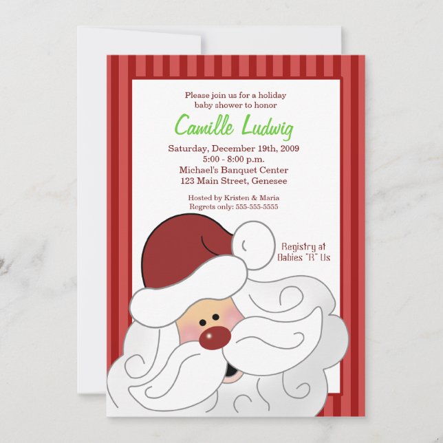 SANTA CLAUS Baby Shower Christmas Invitation (Front)