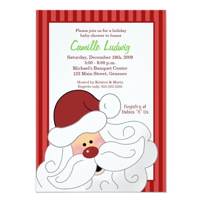 SANTA CLAUS Baby Shower Christmas Invitation | Zazzle.com