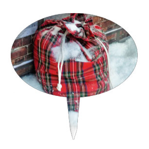 Santa Claus Bag in snow Cake Topper