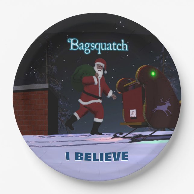 Santa Claus - Bagsquatch Paper Plates (Front)