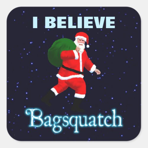 Santa Claus _ Bagsquatch Square Sticker