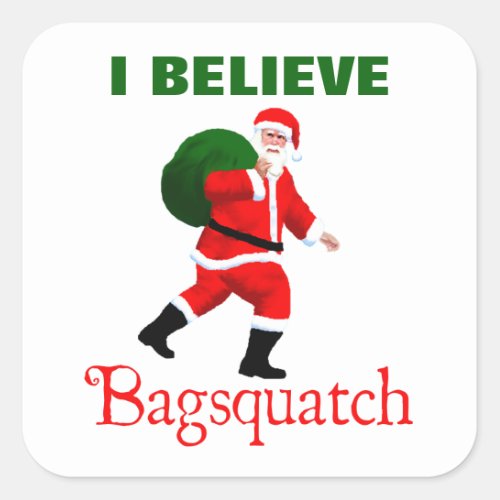 Santa Claus _ Bagsquatch Square Sticker
