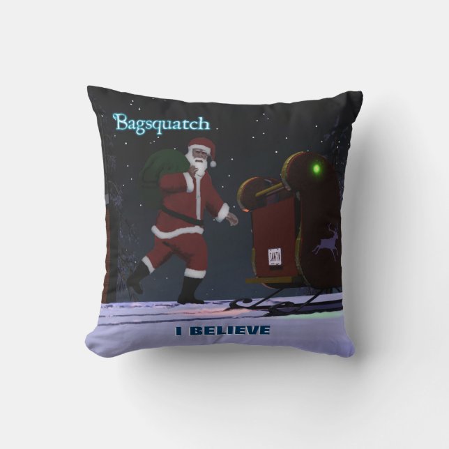 Santa Claus - Bagsquatch Throw Pillow (Front)