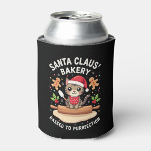 Santa Claus Bakery Kneaded To Purrfection Christma Can Cooler