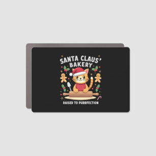 Santa Claus Bakery Kneaded To Purrfection Christma Car Magnet