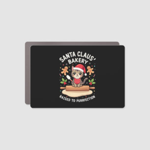 Santa Claus Bakery Kneaded To Purrfection Christma Car Magnet