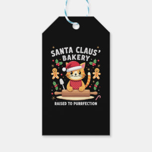 Santa Claus Bakery Kneaded To Purrfection Christma Gift Tags