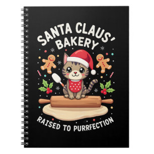 Santa Claus Bakery Kneaded To Purrfection Christma Notebook