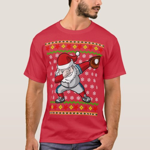 Santa Claus Baseball Player Ugly Christmas Sweater