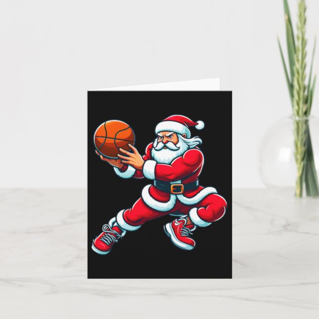 Santa Claus Basketball  Card (Front)
