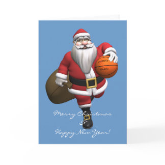Santa Claus Basketball Player Holiday Card