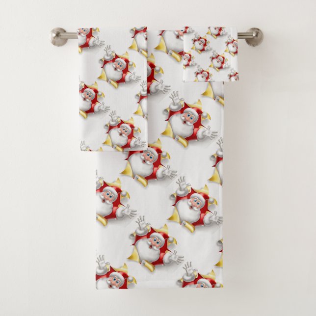 Santa Claus Bath Towel Set (Insitu)