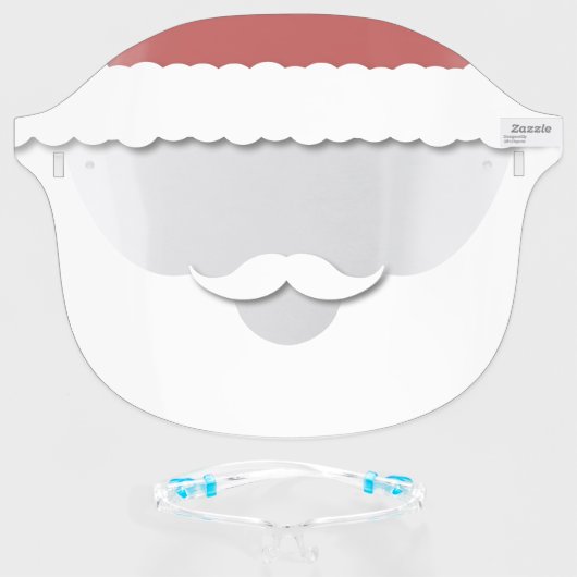 Santa Claus Beard Christmas Face Shield (Front w/Glasses)