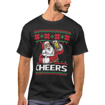 Santa Claus Beer Drinking Cheers Ugly Christmas