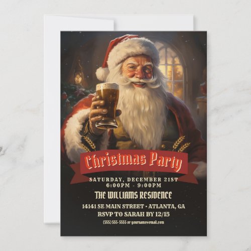 Santa Claus Beer Invitation