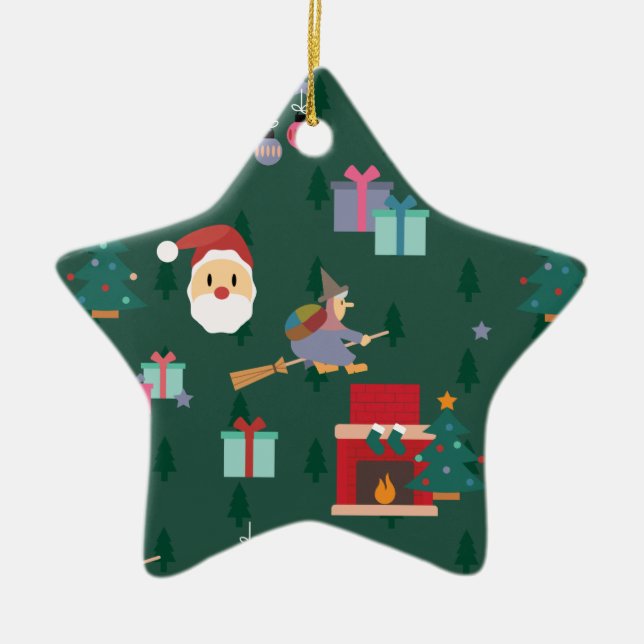 santa claus befana ceramic ornament (Front)