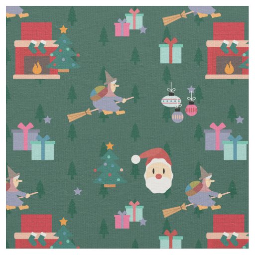 santa claus befana fabric