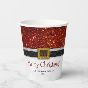 Santa Claus Belt and Buckle - Merry Christmas Paper Cups