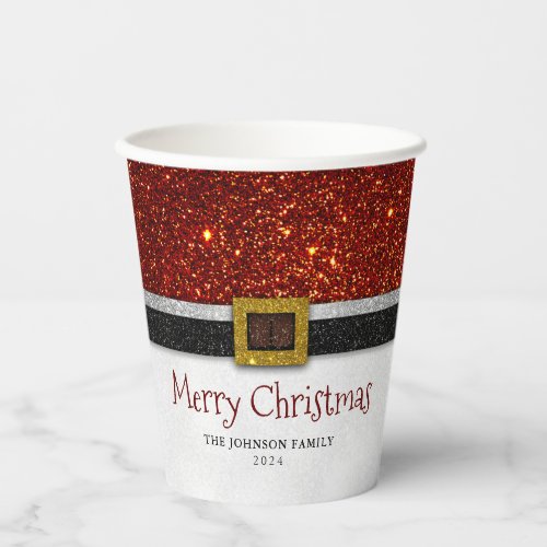 Santa Claus Belt and Buckle _ Merry Christmas Paper Cups