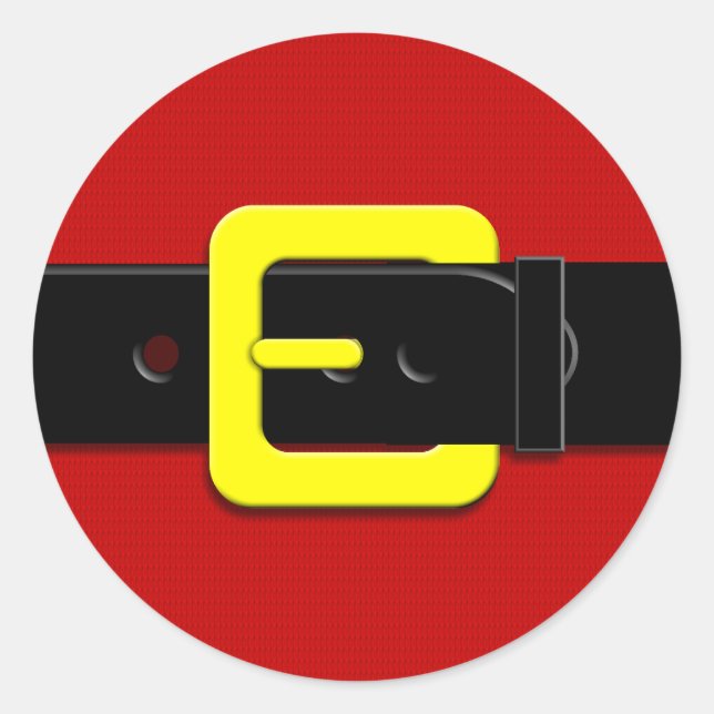Santa Claus Belt Classic Round Sticker (Front)