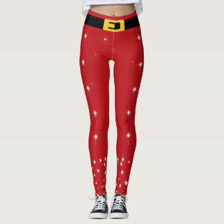 Santa Claus Belt Holiday Leggings