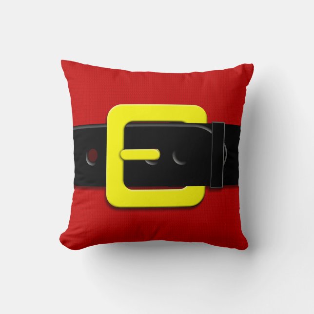 Santa Claus Belt Unique Throw Pillow (Front)