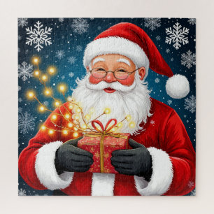 Santa Claus Beside Christmas Tree And Gifts Jigsaw Puzzle