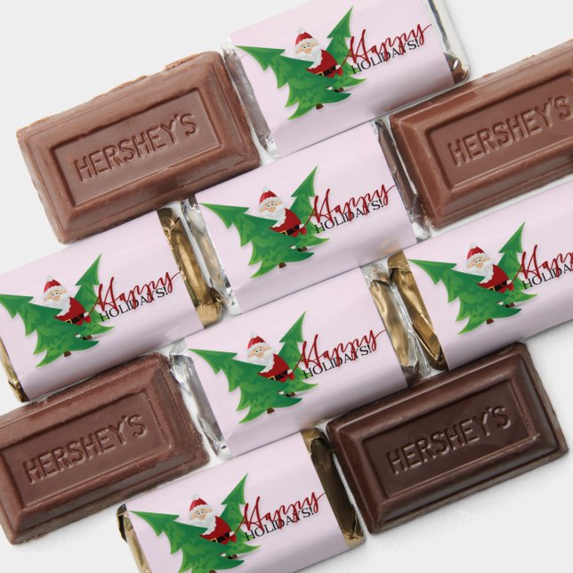Santa Claus Between Pine Trees Candy Wrapper Hershey's Miniatures (Assorted)