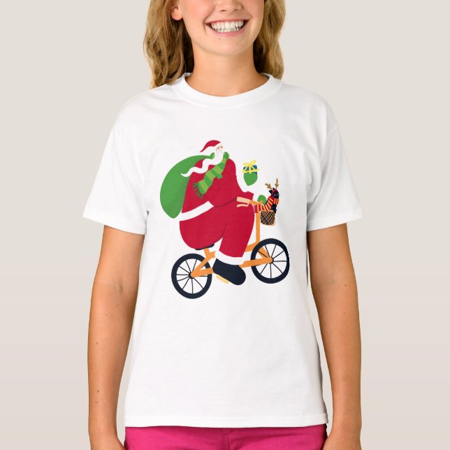 Santa Claus bike  T-Shirt (Front)