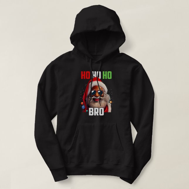 Santa Claus Black Afro African American Ho Ho Ho C Hoodie | Zazzle