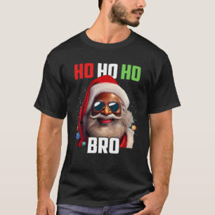 Santa Claus Black Afro African American Ho Ho Ho C T-Shirt
