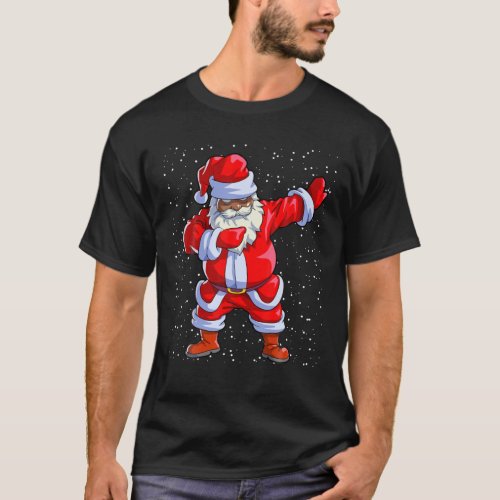 Santa Claus Black Christmas Afro African American T_Shirt