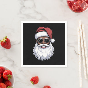 Santa Claus Black Xmas Santa Afro African American Napkins