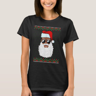 Santa Claus Black Xmas Santa Afro African American T-Shirt