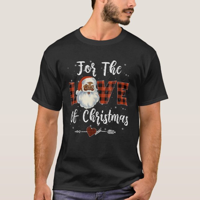 Santa Claus Black Xmas Santa Afro African American T-Shirt (Front)