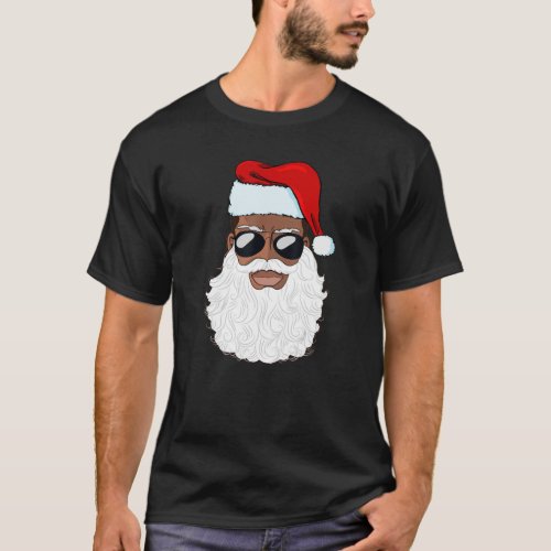 Santa Claus Black Xmas Santa Afro African American T_Shirt