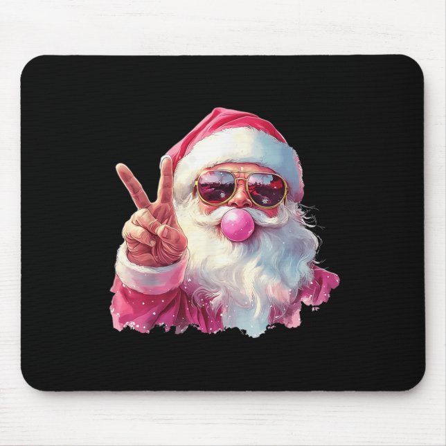 Santa Claus Blowing Bubble Gum Nk Sungles Christma Mouse Pad (Front)