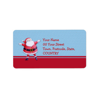 Santa Claus blue Address Label