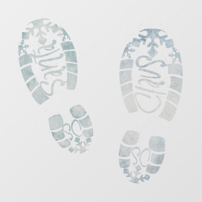 Santa Claus Boot Footprints Christmas Holidays Floor Decals (Front)
