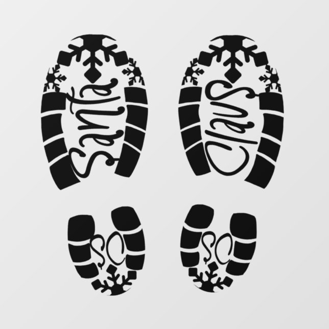 Santa Claus Boot Footprints Christmas Holidays Floor Decals (Front)