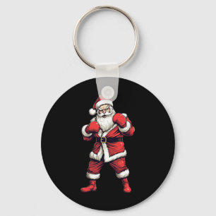 Santa Claus Boxer Boxing Kickboxing Christmas Xmas Keychain