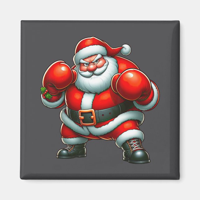 Santa Claus Boxing Player Boxer Merry Christmas Xm Magnet (Front)