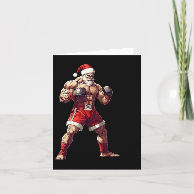 Santa Claus Boxing - Thai Boxing And Boxing  Card (Front)