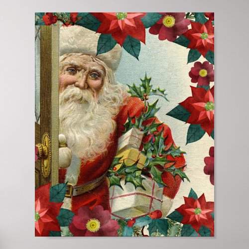Santa Claus bringing gifts and presents Poster