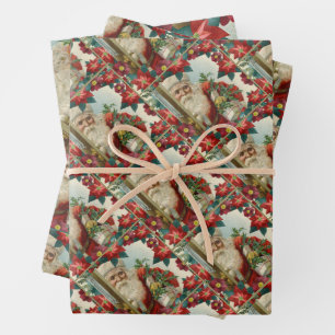 Santa Claus bringing gifts and presents Wrapping Paper Sheets
